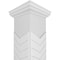 Ekena Millwork Craftsman Classic Square Non-Tapered Chevron Modern Fretwork Column w/ Tuscan Capital & Tuscan Base CC0809ENCVDTUTU - alternate 4